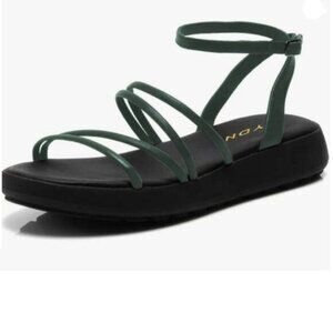 YDN Women’s Strappy Flat Sandals,Open Toe Ankle Strap Slingback,Slip On Light